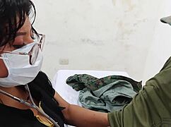 horny latina doctor seduces patient in military hospital fucking shamelessly during exam