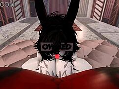 Bunny Girl Throat Fucked Rough After Teasing Blowjob