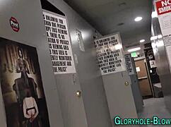 WOW! Gloryhole Slut Sucks Monster Black Cock for Creampie!