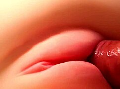 I obsess over her perfect shaved pussy close-up view