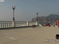 Wanna see this naughty milf wife ride naked in public?