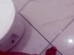 day 3 masturbatin my brazilian ass off with this huge cock toy in the bathroom ughh so good