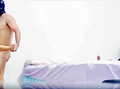 dominant guy pounds submissive latina milf's pussy doggystyle then missionary until riding cumshot explosion