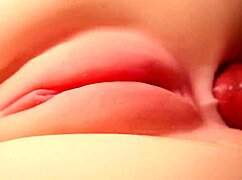 I obsess over her perfect shaved pussy close-up view