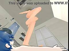 mmd fetish babe explores wild bathroom adventures with toys