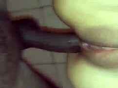 Wife's tight ass takes huge black cock doggystyle while cuckold watches her orgasm