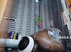 fat ebony milf shakes onion ass in shower but what happens next?