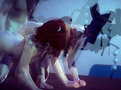 NYOTENGU AND KANNA IN HOT FMF THREESOME BENT OVER DOGGY!