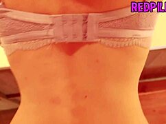 She bends over kitchen table for quick desk fuck