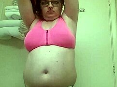 whoa this shemale strips teasing in panties ripping clothes crossdressing style 🔥😏