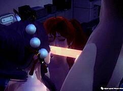 NYOTENGU AND KANNA IN HOT FMF THREESOME BENT OVER DOGGY!