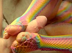 hey wanna watch this sexy babe's footjob while she fingers her wet pussy?