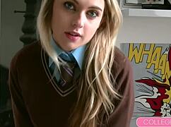 naughty college chloe toys squirting pussy soaking couch wet