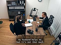 Library Bookworm Reveals Slutty Side on Office Desk Casting