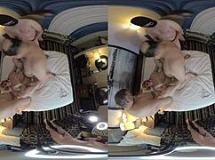 VR Cowgirl Gangbang with Big Ass Slut Riding Multiple Cocks Deepthroat Blowjobs Facials