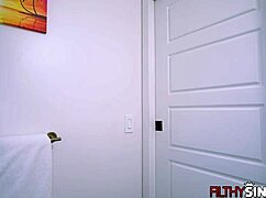 stepsis blaire johnson catches stepbro juan loco jerking off and jumps on his cock for tight pussy ride