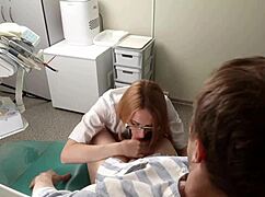 patient gets hardcore anal from sexy milf doctor then blasts cumshot on her face during blowjob