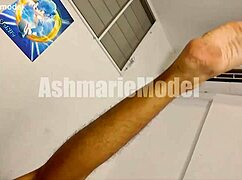 hairy armpits and legs tease shaved pussy in shorts