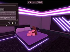 Blonde cheats on boyfriend with big black cock during Roblox play session