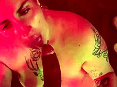 Bent over blonde with big naturals takes deepthroat to doggystyle pounding