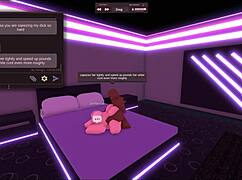 Blonde cheats on boyfriend with big black cock during Roblox play session