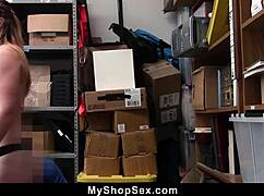 teen shoplifter inspected deep by cop riding hidden cam