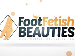 Barefoot Redhead Teases with Panties and Feet Up Close