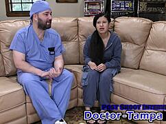 Dr Tampa Inspects Bratty Latina Cheerleader Mya In Gloves Physical Humiliating Her Shaved Pussy