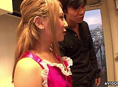 Blonde housewife mariru amamiya fucks hairy cunt with vegetable uncensored