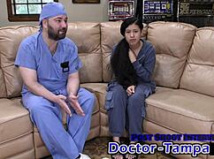 Dr Tampa Inspects Bratty Latina Cheerleader Mya In Gloves Physical Humiliating Her Shaved Pussy