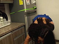 Boss looks so hot in kitchen I seduce fuck him bedroom big cock slut