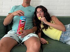 step bro flashed his cock during movie... wanna anal my tight ass?