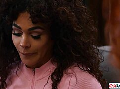 Shemale Cock Stroked Hard by Milf During Intense Face Sitting Pussy Lick