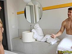 Blindfolded cheating GF pussy pounded doggystyle – hubby tricked?