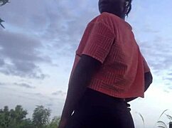 Crazy Girl Twerks Half Naked Amid Forest Trees