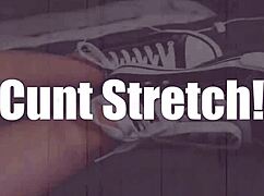 scarlett alexis spreads wide as guys bang her shaved pussy hard