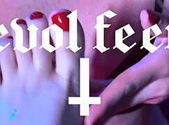 she's lounging there, toes wiggling, begging you to suck her bare feet clean.