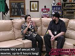 Tampa University Exam: Mara Luv's Pierced Nipples and Shaved Pussy Spread