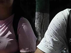 so i lock myself in with this sexy morena milf offering cash and things get voyeur hot quick