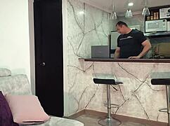 Latina roommate caught with dildo shares intimate moment