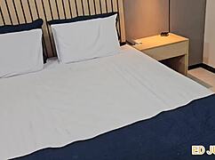 Hot young Brazilian chick bareback rides massive cock cowgirl, creampies everywhere