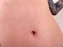 German old tourist picks up pink hair Latina bitch Penny Unicorn for balcony no-condom rough fuck and facial