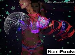 hey romi spins disco ball then stuffs toys deep in her wet pussy 😍🔥