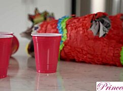 Naughty stepsis Molly and Lana invite stepbro to pound their tight pussies!