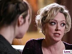 Fan girl tongue-fucks milf voice actress pussy now