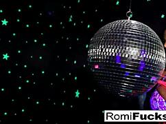 hey romi spins disco ball then stuffs toys deep in her wet pussy 😍🔥