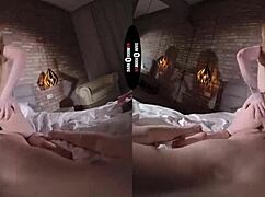 shaved big tits babe gives bj and hj in dark vr room freedom ain't free 🔥👅