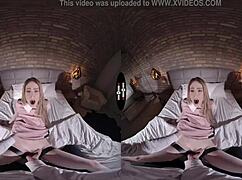 shaved big tits babe gives bj and hj in dark vr room freedom ain't free 🔥👅