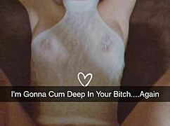 Pregnant girlfriend sneaks creampie cheating thrill on snapchat