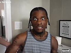 whoa, monster cock owner stretches tight yoga milf's shaved pussy wide open